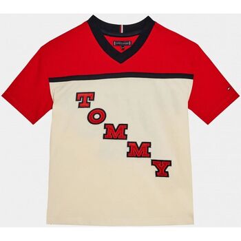 Kleidung Kinder T-Shirts & Poloshirts Tommy Hilfiger KB0KB08676 VARSITY TEE-0KS RED/WHITE Rot