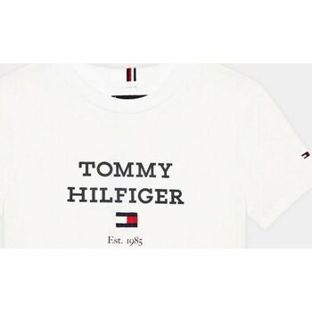 Kleidung Kinder T-Shirts & Poloshirts Tommy Hilfiger KB0KB08671 - TH LOGO-YBR WHITE Weiss