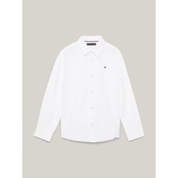 Kleidung Jungen Langärmelige Hemden Tommy Hilfiger KB0KB08734 WAFFLE SHIRT-YBR WHITE Weiss
