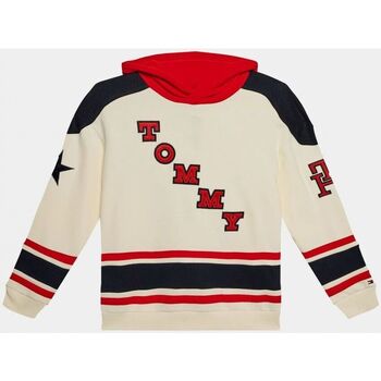 Kleidung Kinder Sweatshirts Tommy Hilfiger KB0KB08716 - VARSITY HDD-AEF RED/WHITE/NAVY Weiss
