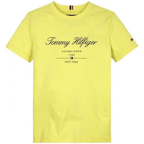 Kleidung Kinder T-Shirts & Poloshirts Tommy Hilfiger KB0KB08803-ZIN YELLOW TULIP Gelb