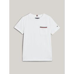 Kleidung Kinder T-Shirts & Poloshirts Tommy Hilfiger KB0KB08817 POCKET TEE-YBR WHITE Weiss