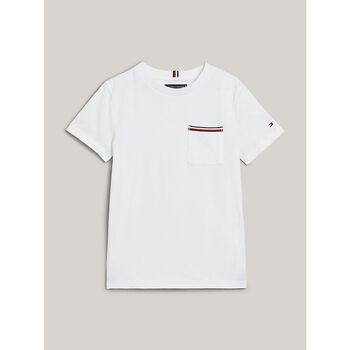Kleidung Kinder T-Shirts & Poloshirts Tommy Hilfiger KB0KB08817 POCKET TEE-YBR WHITE Weiss