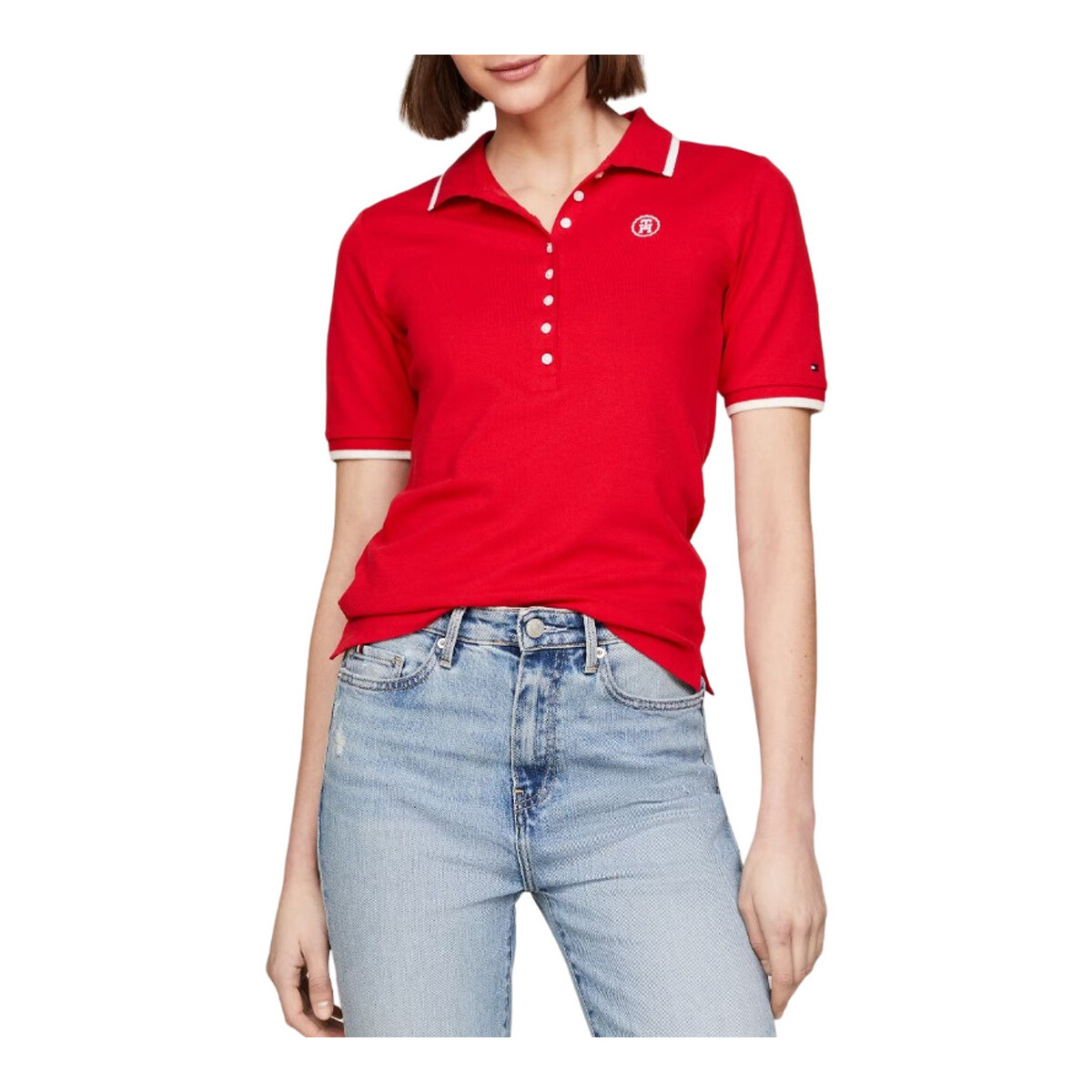 Kleidung Damen T-Shirts & Poloshirts Tommy Hilfiger WW0WW41288 Rot