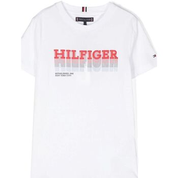 Kleidung Kinder T-Shirts & Poloshirts Tommy Hilfiger KB0KB08812 - FADE TEE-YBR WHITE Weiss