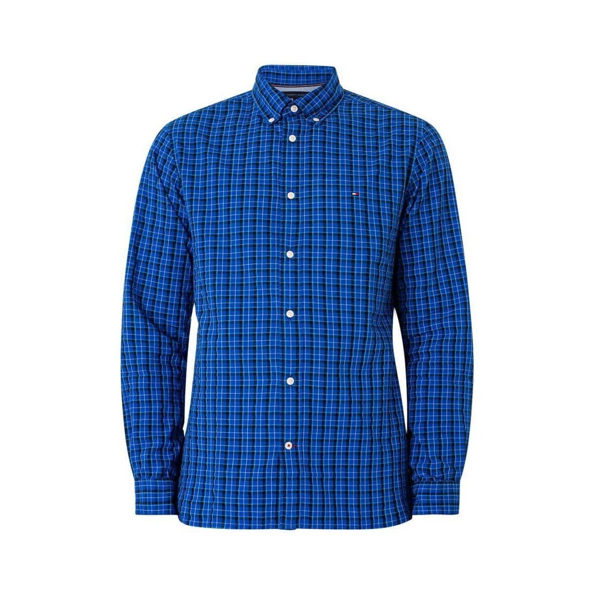 Kleidung Herren Langärmelige Hemden Tommy Hilfiger MW0MW33771 FLEX SMALL CHECK-OMS DESERT SKY/ULTRA BLUE Blau