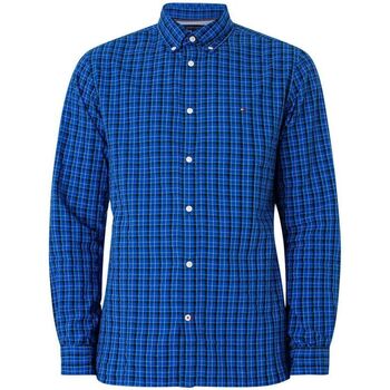 Kleidung Herren Langärmelige Hemden Tommy Hilfiger MW0MW33771 FLEX SMALL CHECK-OMS DESERT SKY/ULTRA BLUE Blau