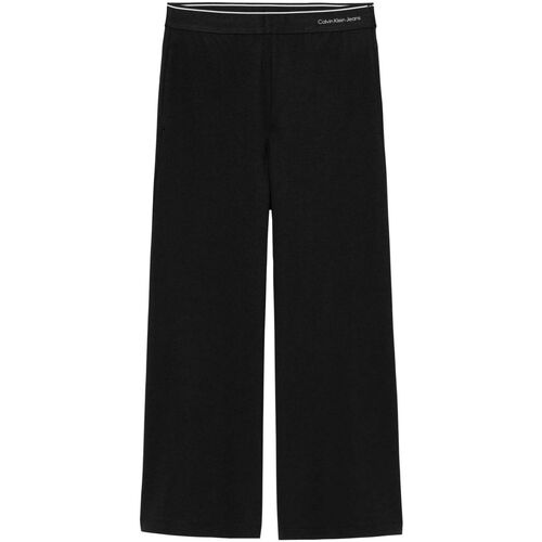 Kleidung Mädchen Hosen Calvin Klein Jeans IG0IG02446 TAPE WIDE LEG-BEH BLACK Schwarz
