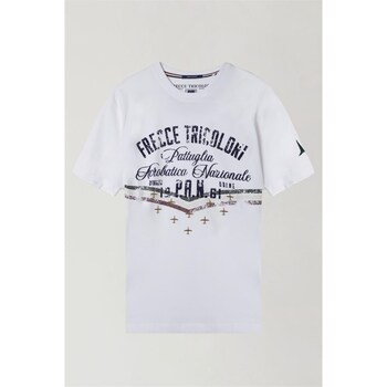Kleidung Herren T-Shirts Aeronautica Militare 241TS2216J641 T-Shirt/Polo Mann Weiss