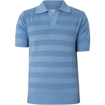 Kleidung Herren Polohemden Farfield Poloshirt mit erhabenen Streifen von Marsan Blau