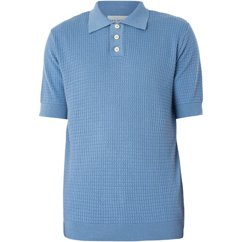 Kleidung Herren Polohemden Farfield Renard Waffel-Poloshirt Blau