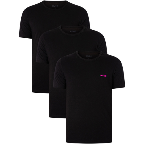 Kleidung Herren Pyjamas/ Nachthemden BOSS 3er Pack Crew T-Shirts Schwarz