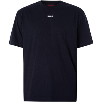 Kleidung Herren T-Shirts BOSS Dapolino-Logo-T-Shirt Blau