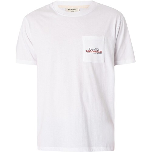 Kleidung Herren T-Shirts Pompeii Cafe Tagomago Grafik-T-Shirt Weiss