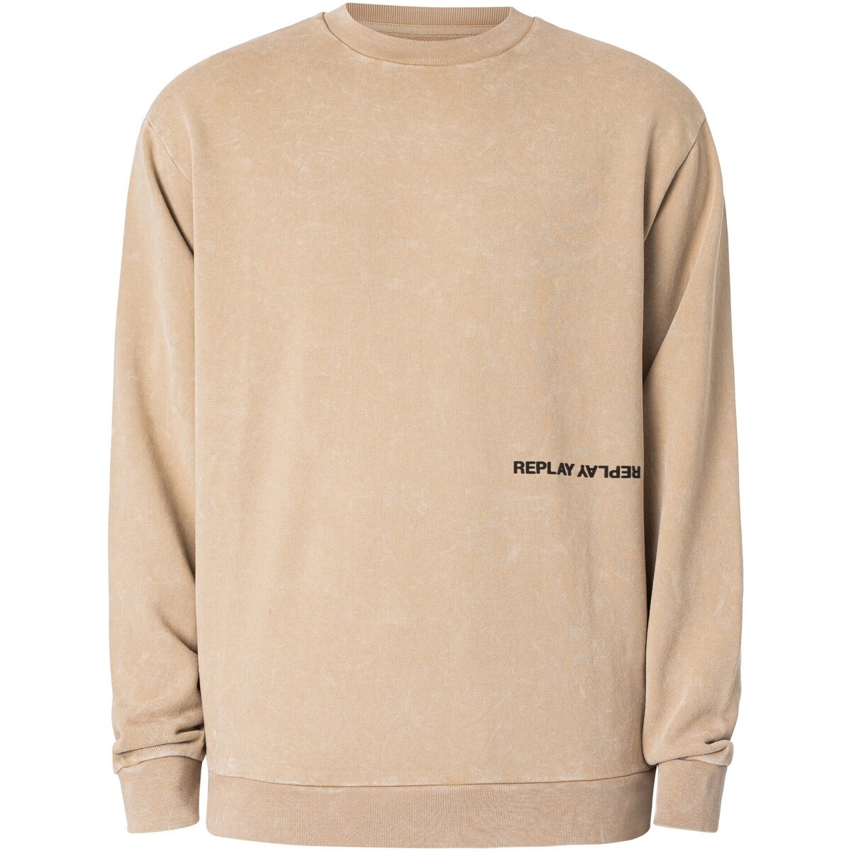 Kleidung Herren Sweatshirts Replay Sweatshirt mit Logo-Rückseite Beige