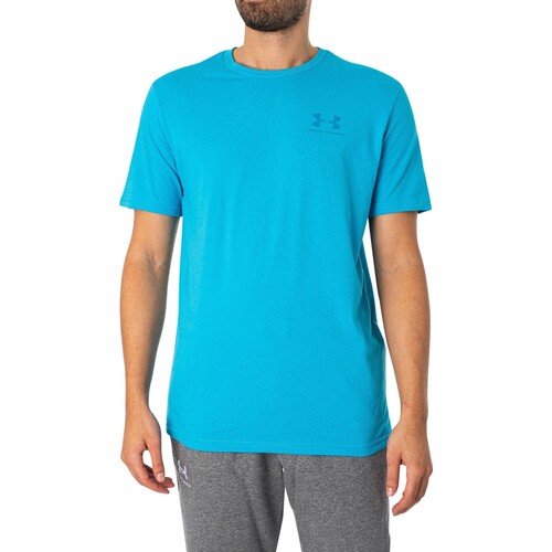 Kleidung Herren T-Shirts Under Armour Sportstyle-T-Shirt mit kurzen Ärmeln auf der linken Brust Blau