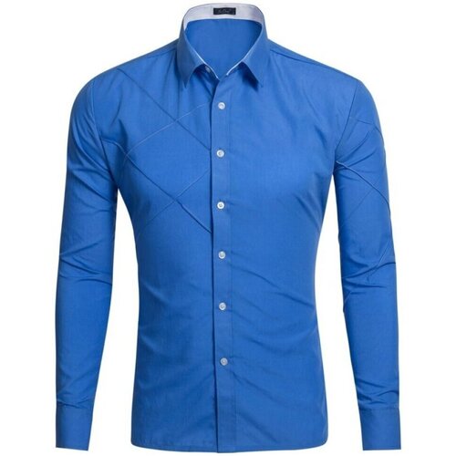 Kleidung Herren Langärmelige Hemden Deli.s GD017 Blau