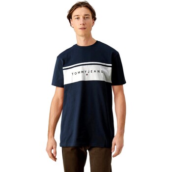 Kleidung Herren T-Shirts Pepe jeans CAMISETA HOMBRE LINEAR CUT & SEW TOMMY JEANS DM0DM18658 Blau