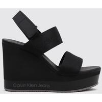 Schuhe Damen Sandalen / Sandaletten Calvin Klein Jeans WEDGE SANDAL WEBBING IN MR Schwarz