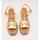 Schuhe Damen Leinen-Pantoletten mit gefloch Casteller  Gold