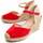 Schuhe Damen Leinen-Pantoletten mit gefloch Leindia 87284 Rot