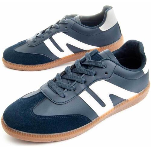 Schuhe Herren Sneaker Low Leindia 88562 Blau