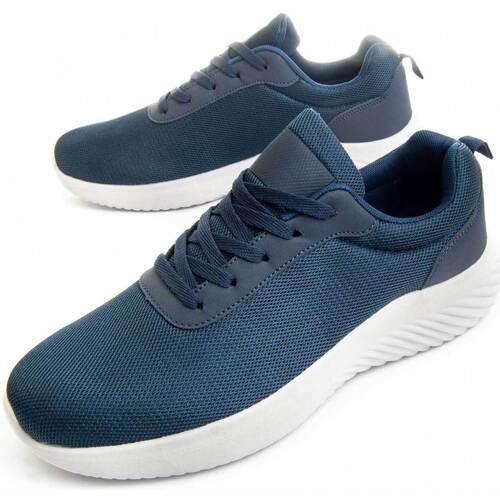 Schuhe Herren Sneaker Low Leindia 88570 Blau