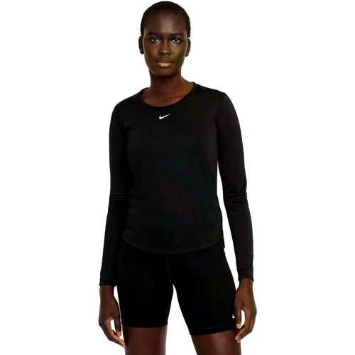 Kleidung Damen Langarmshirts Nike CAMISETA   DRI-FIT ONE DD0641 Schwarz