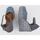 Schuhe Damen Leinen-Pantoletten mit gefloch Viguera 2120 Blau
