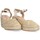 Schuhe Damen Leinen-Pantoletten mit gefloch Etika 73899 Gold