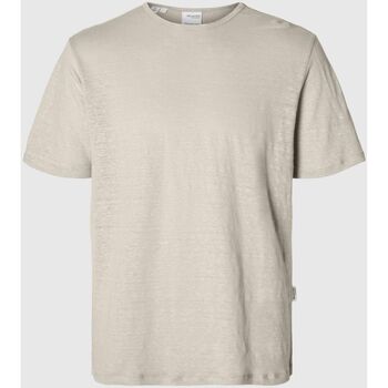 Selected  T-Shirts & Poloshirts 16089504 BETH LINEN SS-OATMEL