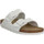 Schuhe Damen Pantoffel Birkenstock Arizona Leve Suede Femme Antique White Weiss