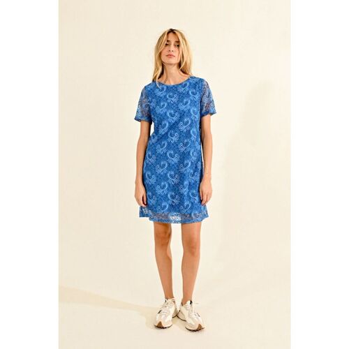 Kleidung Damen Kleider Molly Bracken T563CP-BLUE Blau