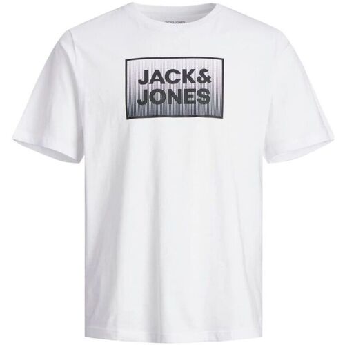 Kleidung Herren T-Shirts & Poloshirts Jack & Jones 12249331 STEEL-WHITE Weiss