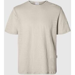 Kleidung Herren T-Shirts & Poloshirts Selected 16089504 BETH LINEN SS-OATMEL Beige