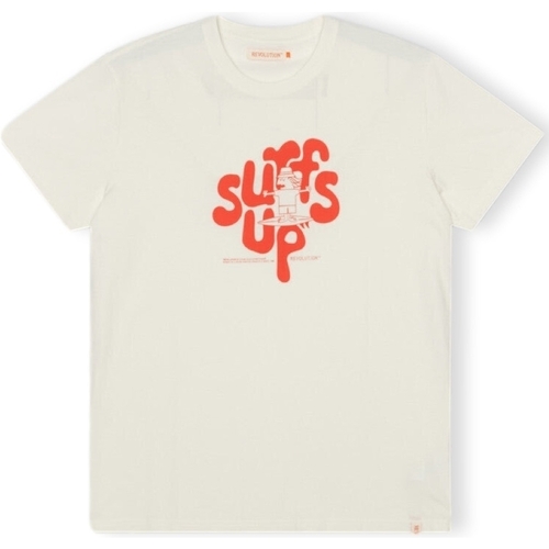 Kleidung Herren T-Shirts & Poloshirts Revolution T-Shirt Regular 1344 SUF - Off White Orange