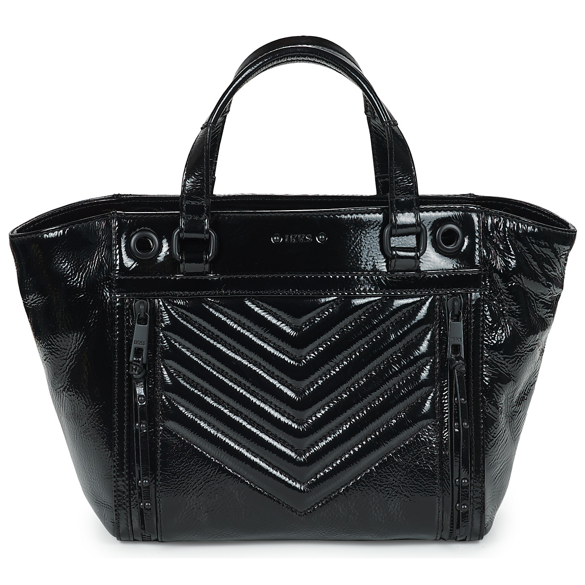 Taschen Damen Handtasche Ikks 1440 MEDIUM ZIP VARNISH Schwarz