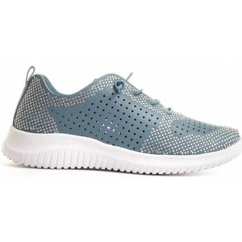 Schuhe Damen Sneaker Low Leindia 87208 Blau