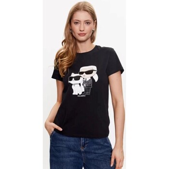 Kleidung Damen T-Shirts & Poloshirts Karl Lagerfeld 230W1704 IKONIC 2.0 Schwarz
