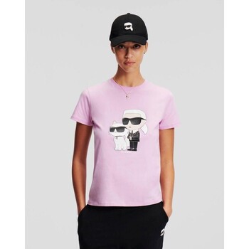 Kleidung Damen T-Shirts & Poloshirts Karl Lagerfeld 230W1704 IKONIC 2.0 Rosa