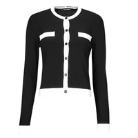 Kleidung Damen Strickjacken Karl Lagerfeld CLASSIC LSLV CARDIGAN Schwarz / Weiss
