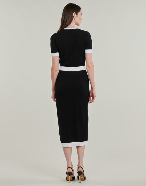 Karl Lagerfeld CLASSIC KNIT DRESS Schwarz / Weiss