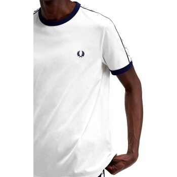 Fred Perry CAMISETA HOMBRE CINTA LOGO   M4620 Weiss