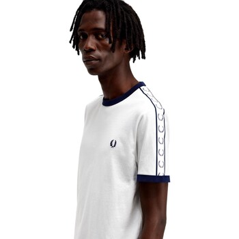 Fred Perry CAMISETA HOMBRE CINTA LOGO   M4620 Weiss