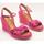 Schuhe Damen Leinen-Pantoletten mit gefloch Casteller  Rosa