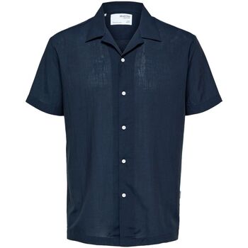 Kleidung Herren Langärmelige Hemden Selected 16084639 AIR-SKY CAPTAIN Blau