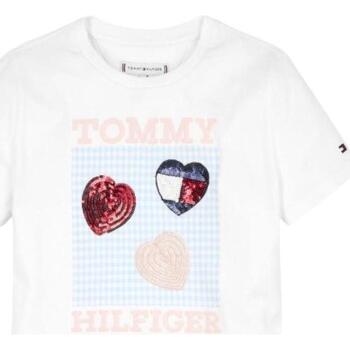 Kleidung Mädchen T-Shirts Tommy Hilfiger  Weiss