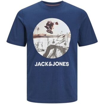 Kleidung Jungen T-Shirts & Poloshirts Jack & Jones 12249870 NAVIN-ENSIGN BLUE Blau