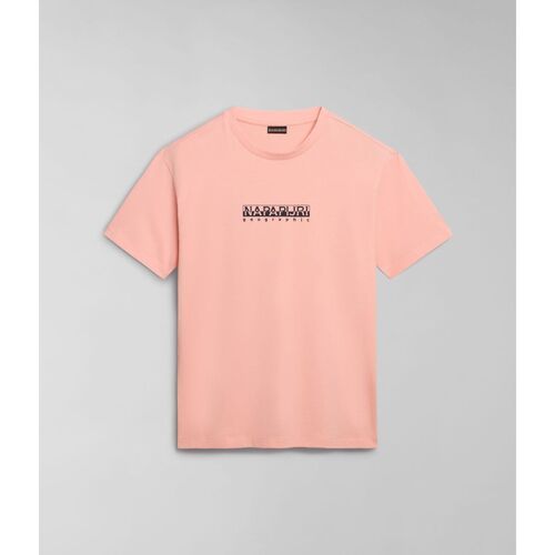Kleidung Herren T-Shirts & Poloshirts Napapijri S-BOX SS4 NP0A4H8S-P1I PINK SALMON Violett