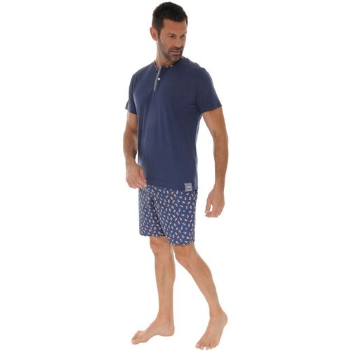 Kleidung Herren Pyjamas/ Nachthemden Pilus FLORAN Blau